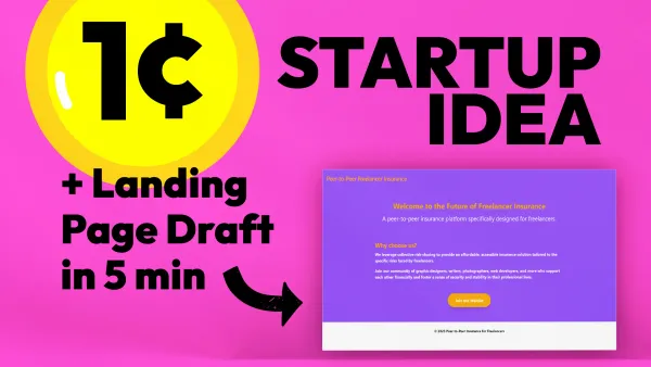 Turn 1¢ Into a Startup Idea & Landing Page Using LangChain & ChatGPT